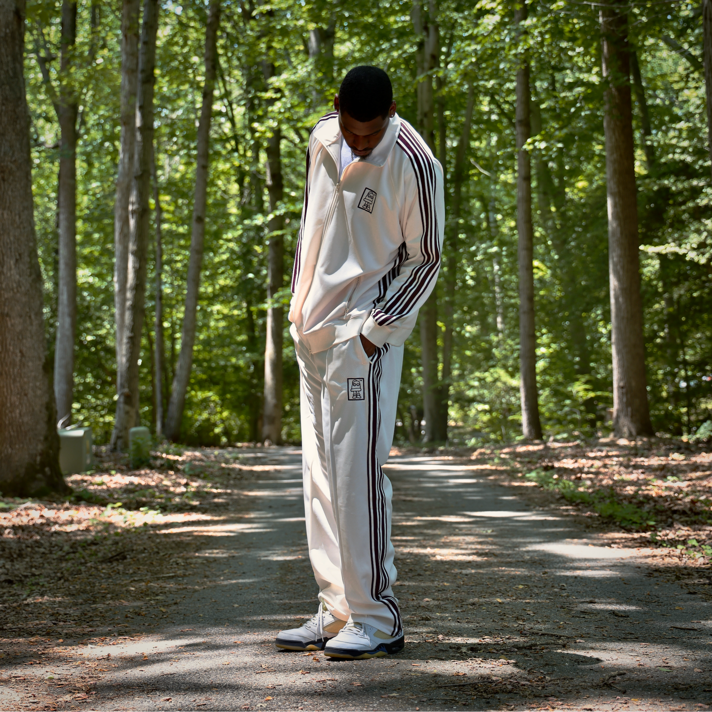 TIC Track-Star Off-White & Burgundy Tracksuit
