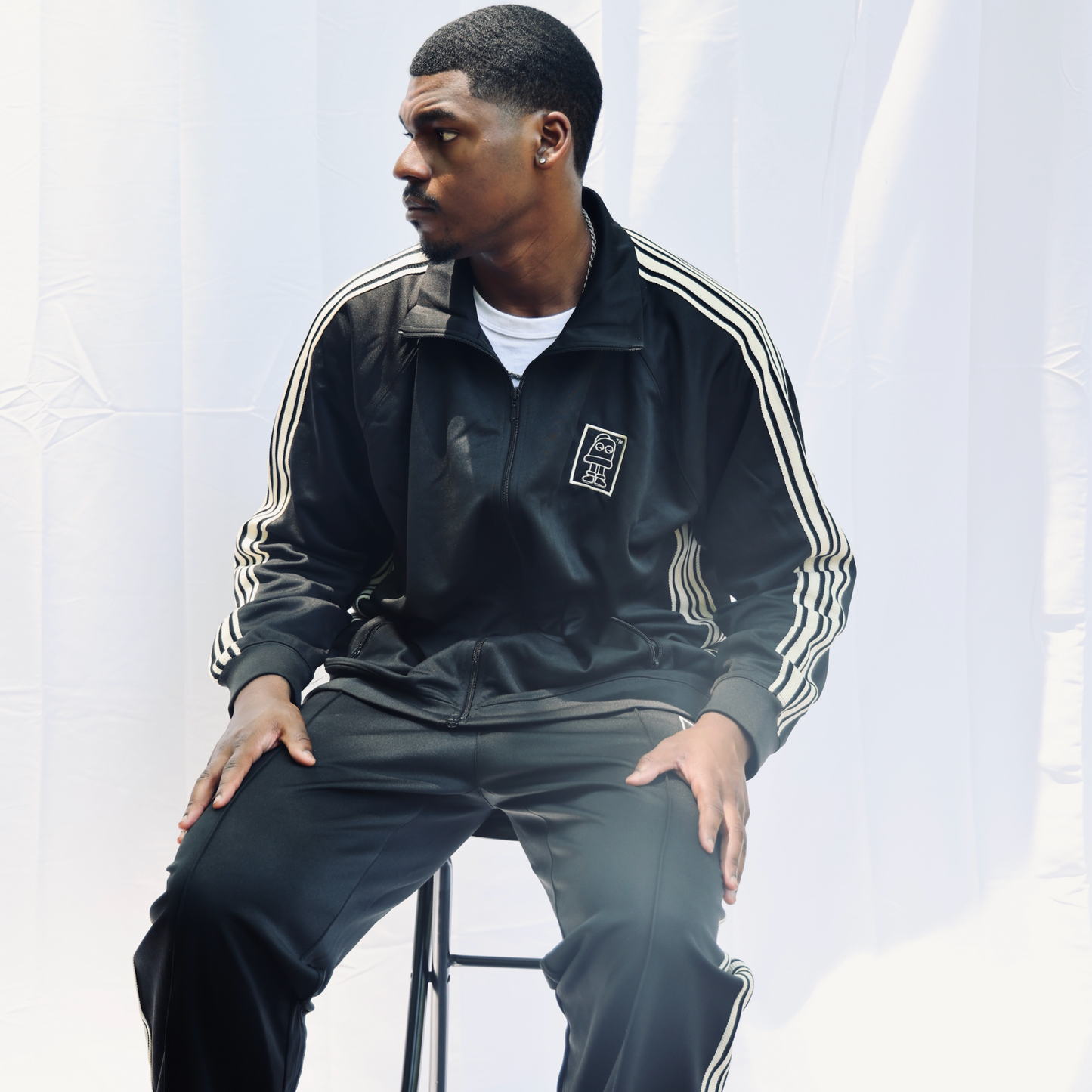 TIC Track-Star Black & Cream Tracksuit