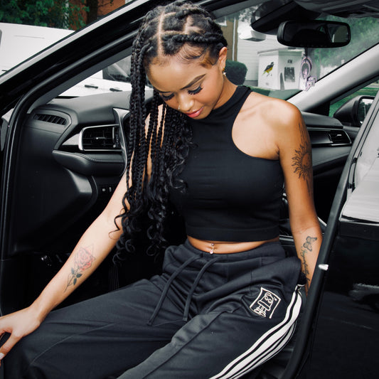 TIC Track-Star Black & Cream Tracksuit