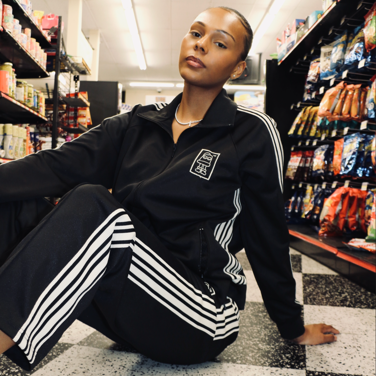 TIC Track-Star Black & Cream Tracksuit