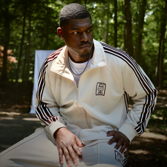 TIC Track-Star Off-White & Burgundy Tracksuit