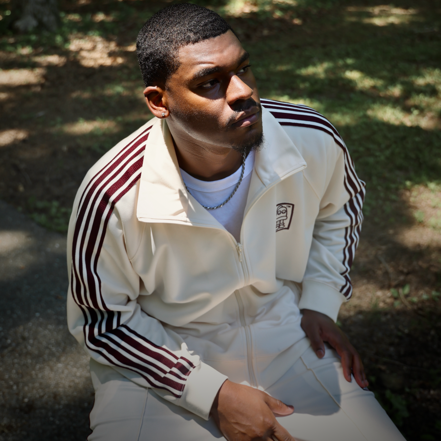 TIC Track-Star Off-White & Burgundy Tracksuit