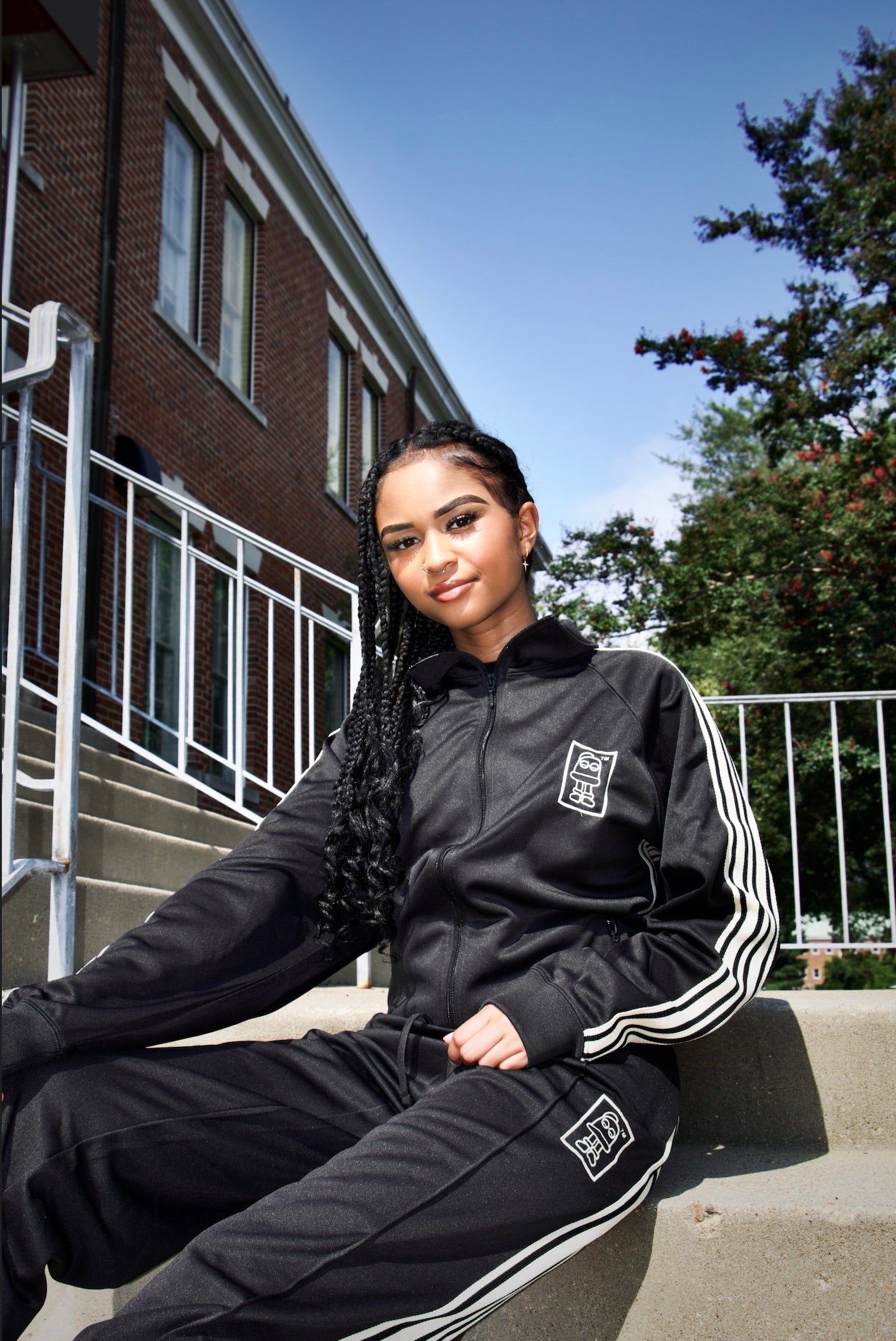 TIC Track-Star Black & Cream Tracksuit